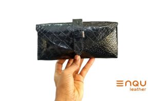 Leather Crocodile-Embossed Wallet